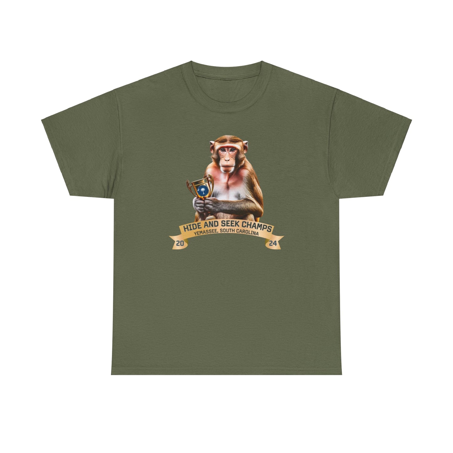 Yemassee Monkeys Hide and Seek Champs Unisex Heavy Cotton Tee