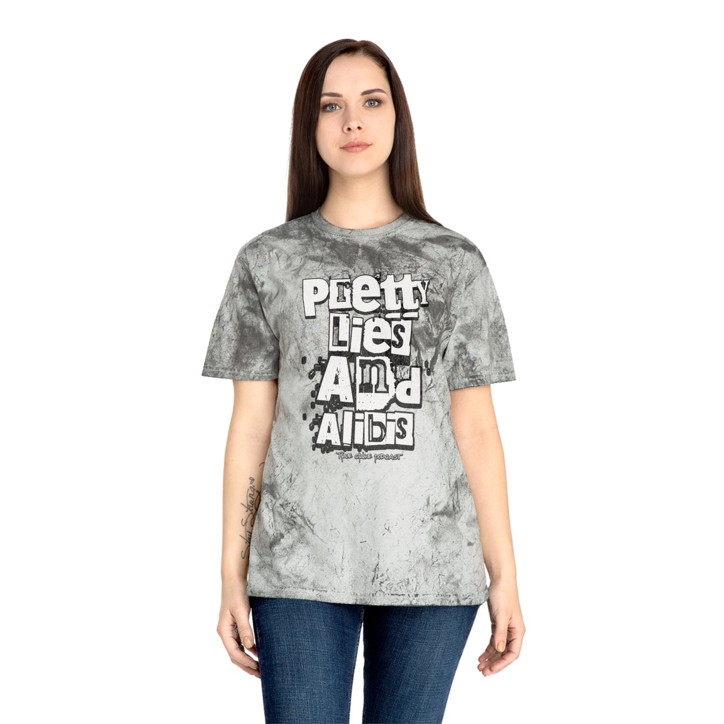 Pretty Lies Ransom Unisex Color Blast T-Shirt - "Pretty Lies and Alibis" Graphic Tee