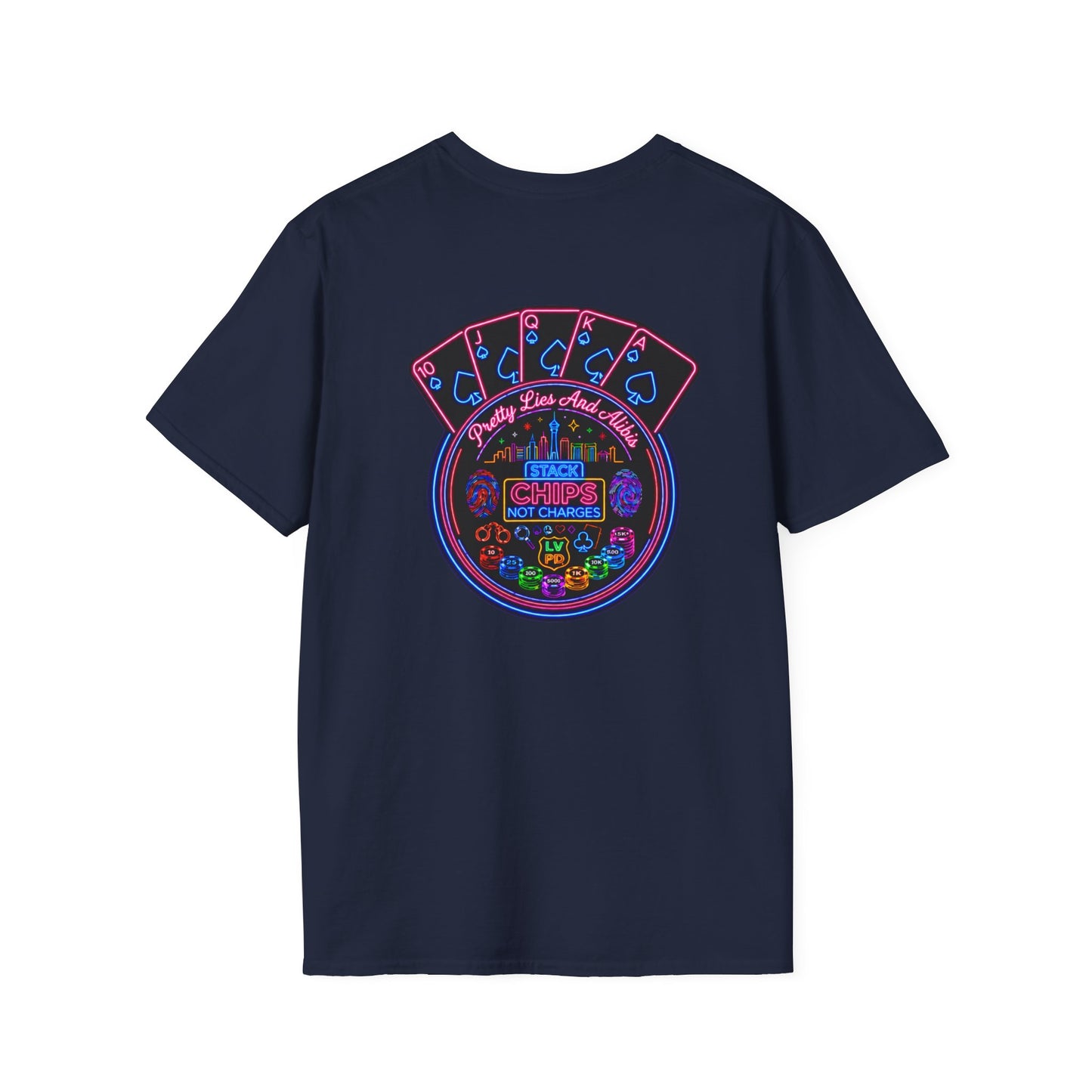 Crew T-Shirt — "Stack Chips Not Charges" Crime Con 26'