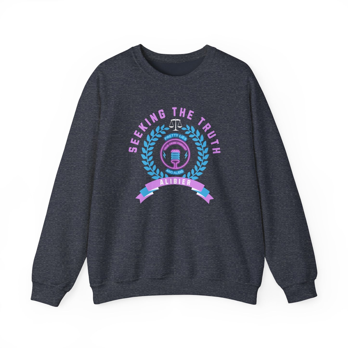 Alibier Logo Seeking The Truth Unisex Heavy Blend™ Crewneck Sweatshirt