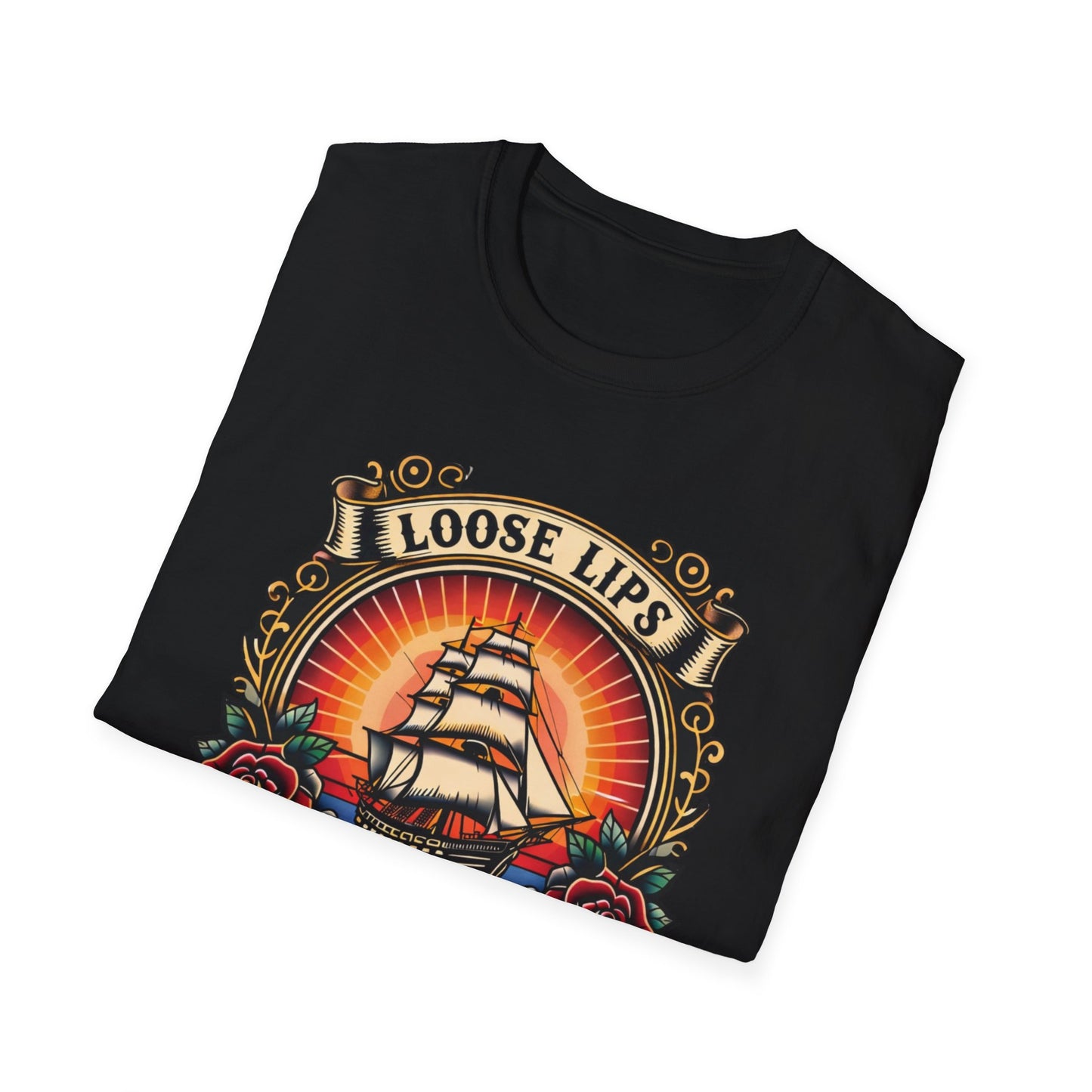Loose Lips Sink Ships T-Shirt — Vintage Tattoo Tee new