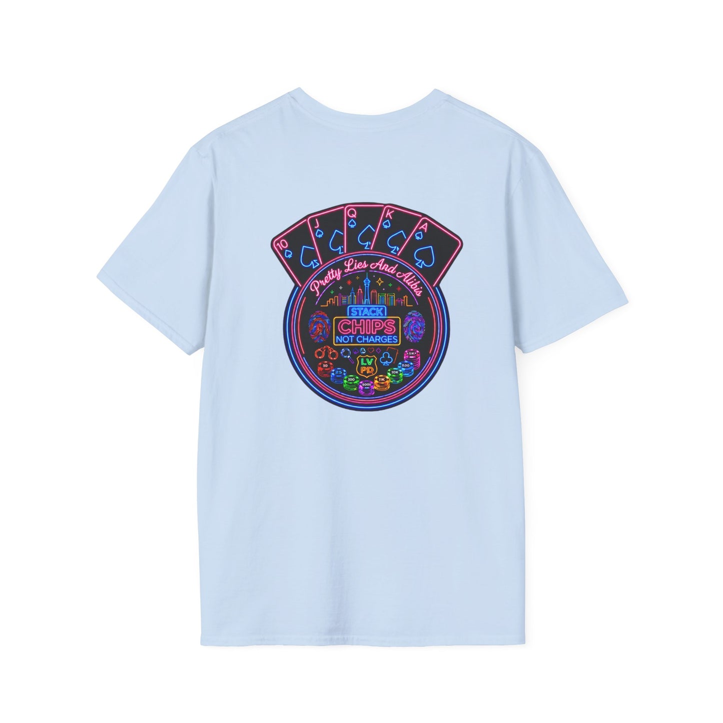 Crew T-Shirt — "Stack Chips Not Charges" Crime Con 26'