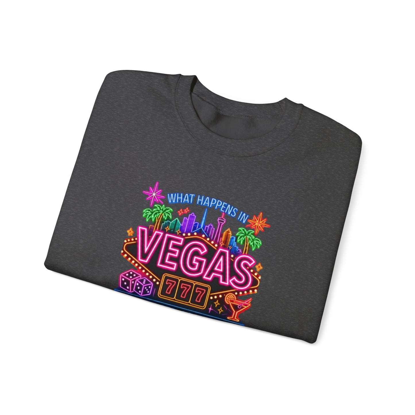 Las Vegas Neon "What Happens In Vegas" Crime Con 26' (Design 2)  Crewneck Sweatshirt