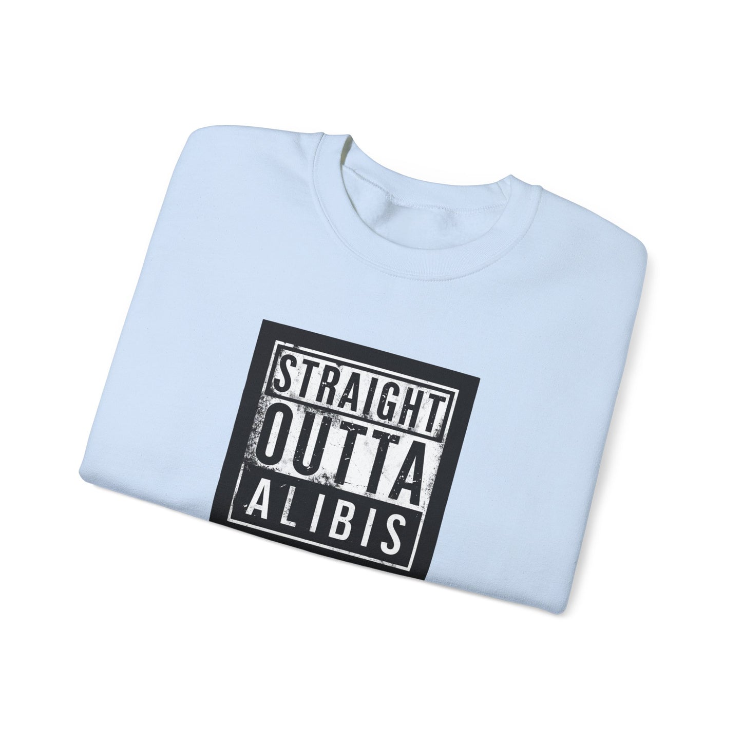 NEW! Retro Straight Outta Alibis Unisex Heavy Blend™ Crewneck Sweatshirt - Fun & Casual Fashion