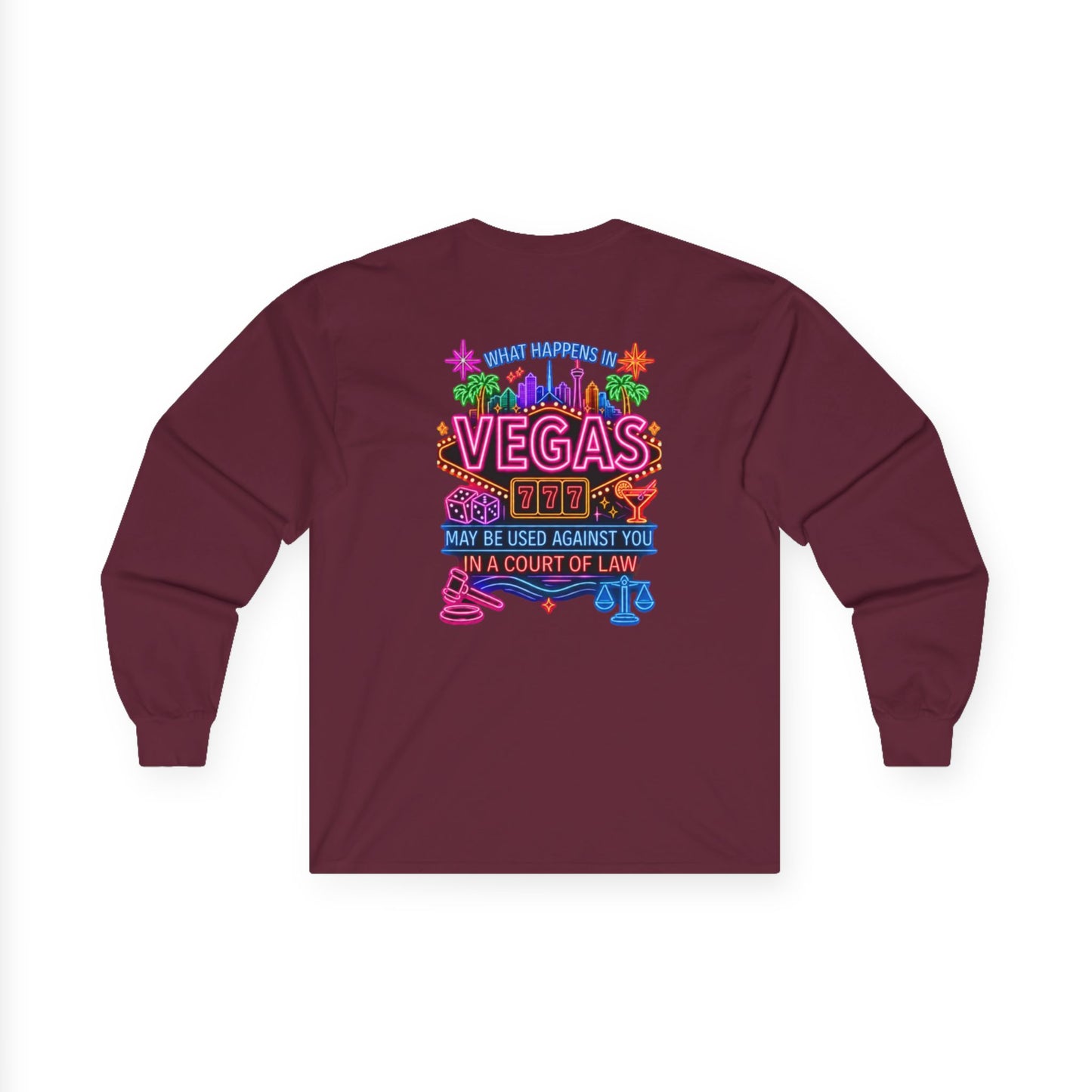 Neon 'What Happens in Vegas' Long Sleeve Tee -Crime Con 26'