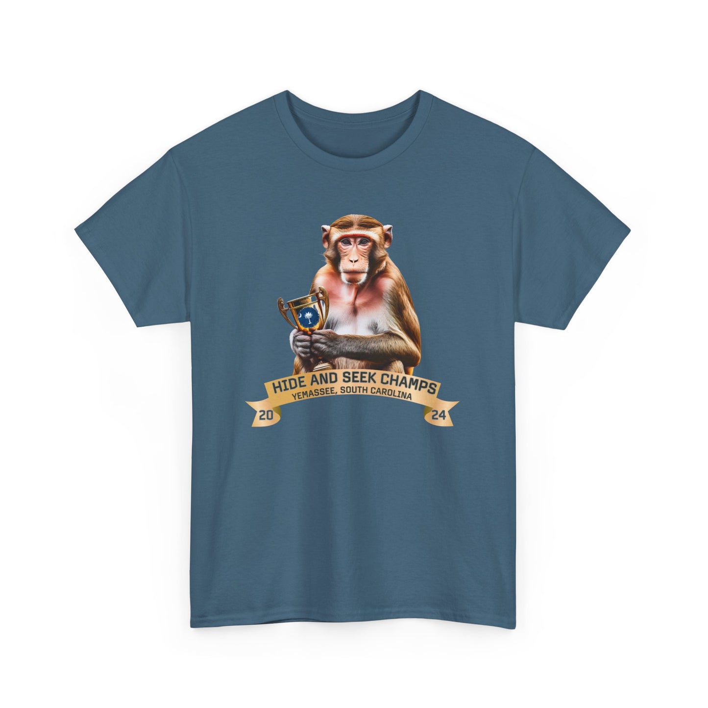 Yemassee Monkeys Hide and Seek Champs Unisex Heavy Cotton Tee