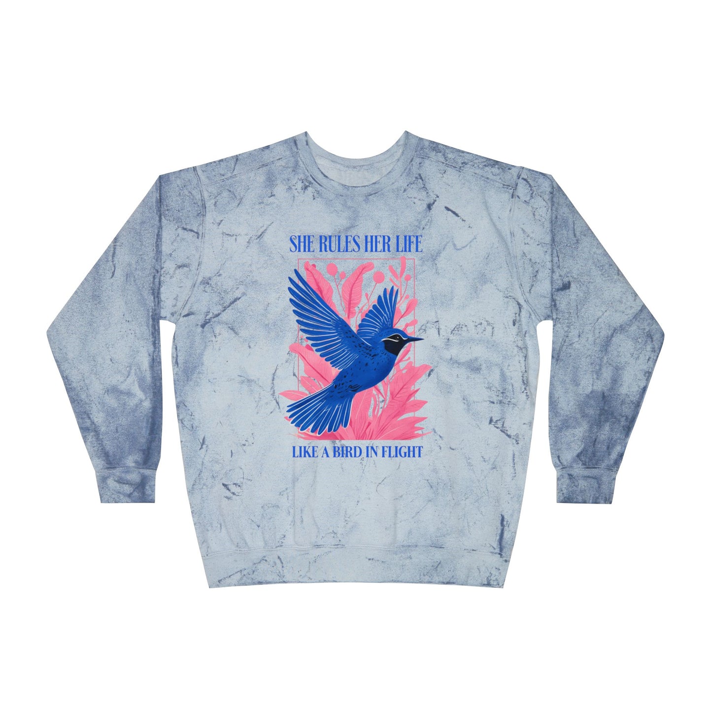 LYRICS - She Rules Her Life Like A Bird In Flight  Graphic Crewneck Sweatshirt NEW