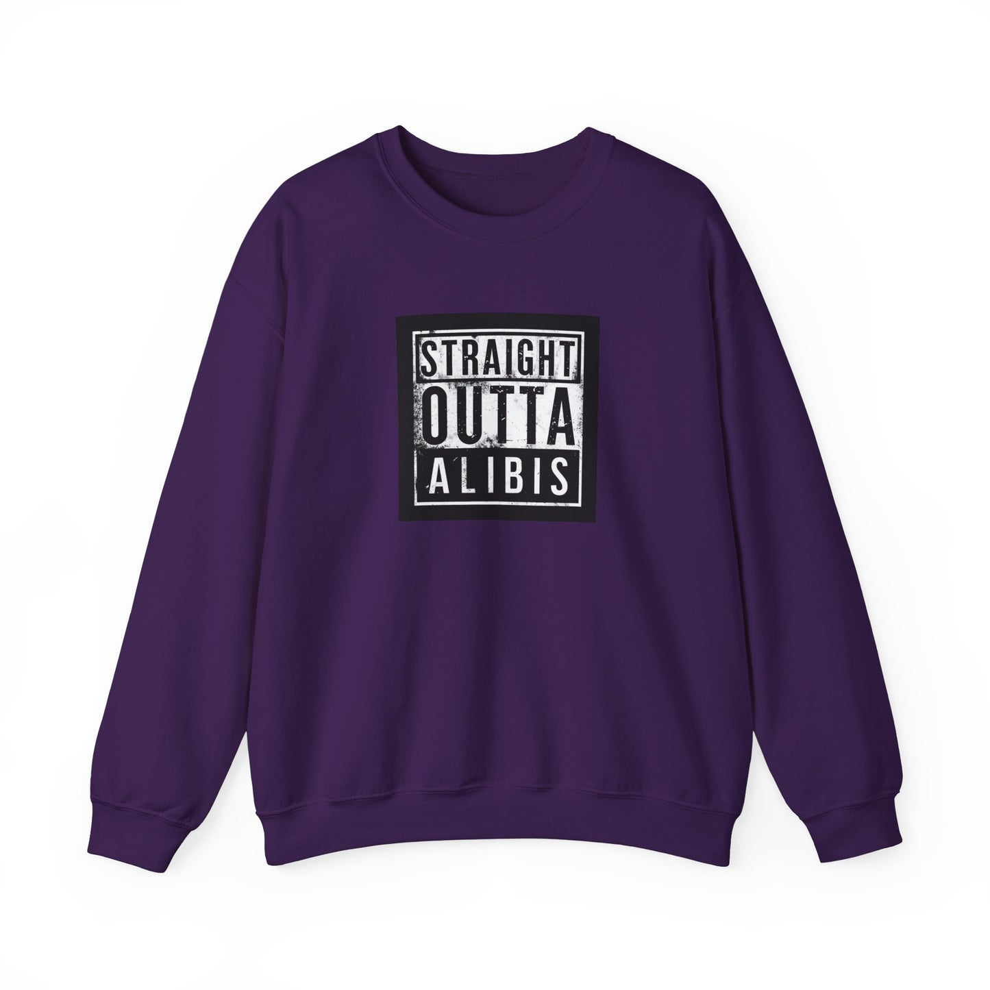 NEW! Retro Straight Outta Alibis Unisex Heavy Blend™ Crewneck Sweatshirt - Fun & Casual Fashion