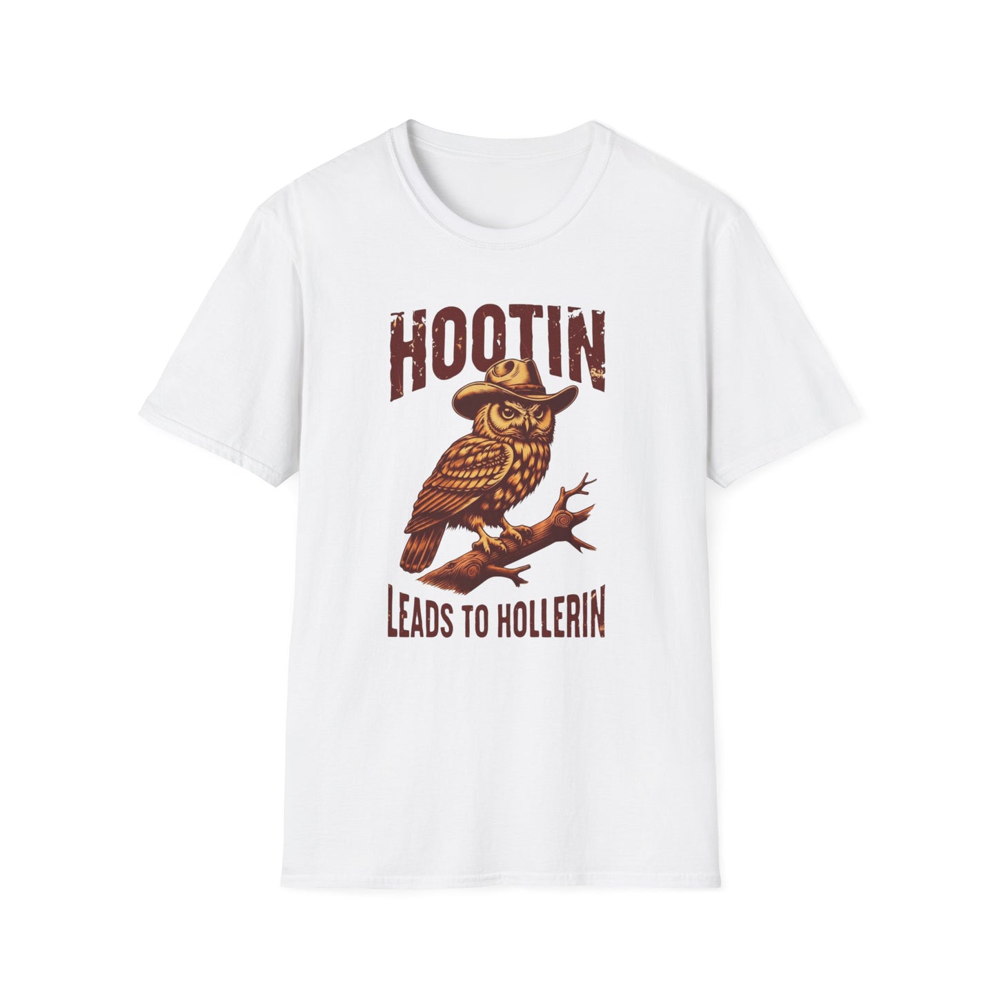 Hootin' Leads to Hollerin Owl T-Shirt — Vintage Graphic Tee NEW