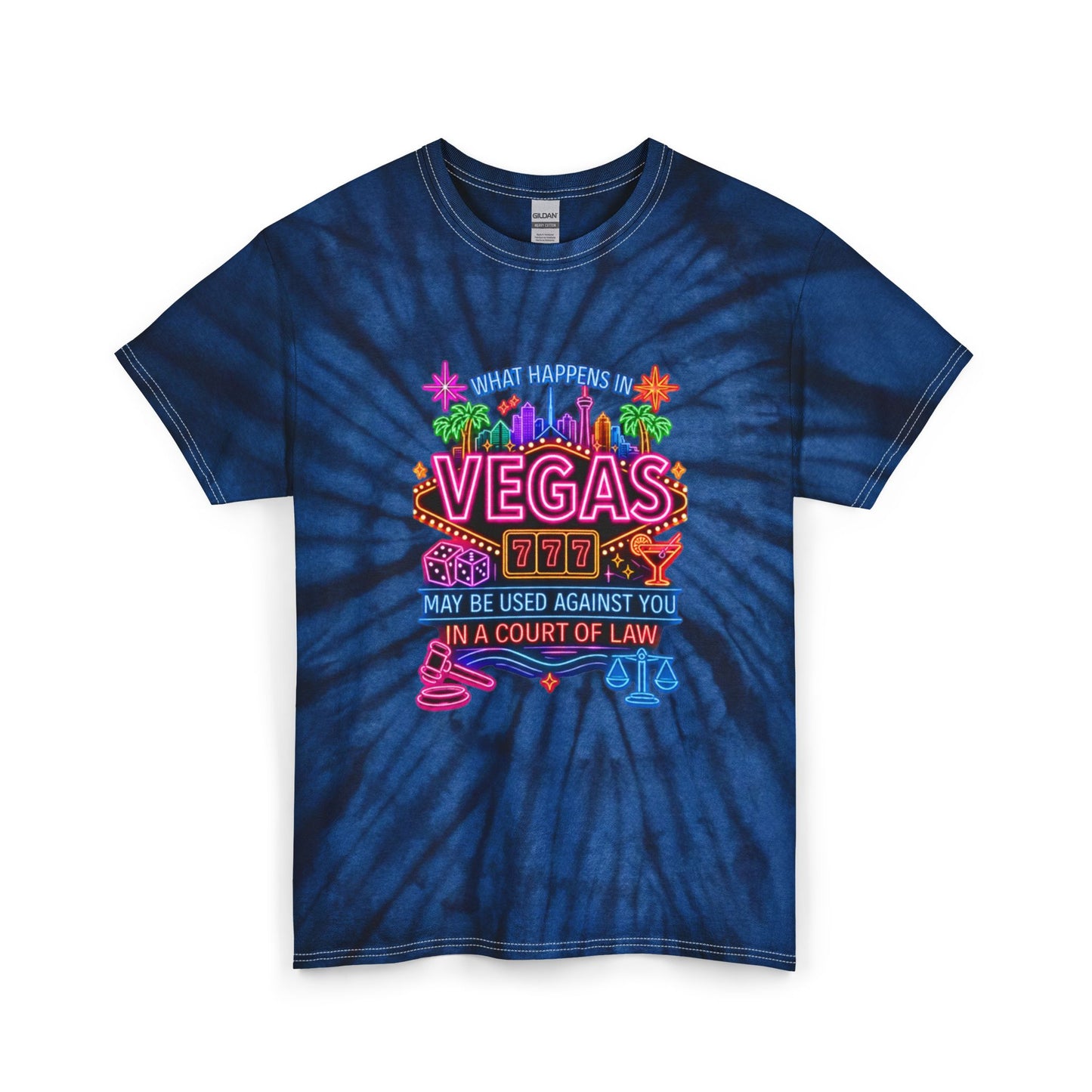 Las Vegas Tie-Dye Tee — "What Happens in Vegas" (No Logo)
