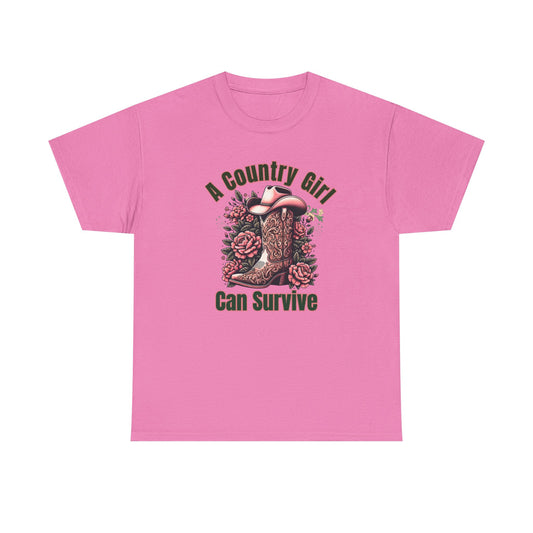 A Country Girl Can Survive Tee, Unisex Heavy Cotton - NEW 2025