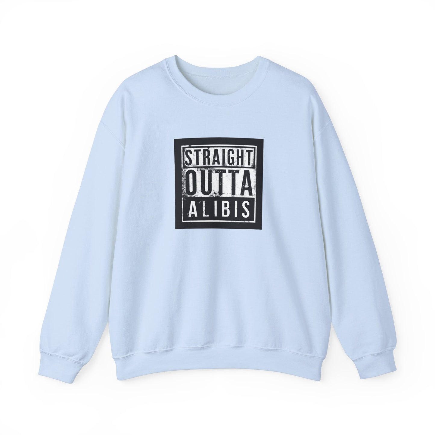 NEW! Retro Straight Outta Alibis Unisex Heavy Blend™ Crewneck Sweatshirt - Fun & Casual Fashion