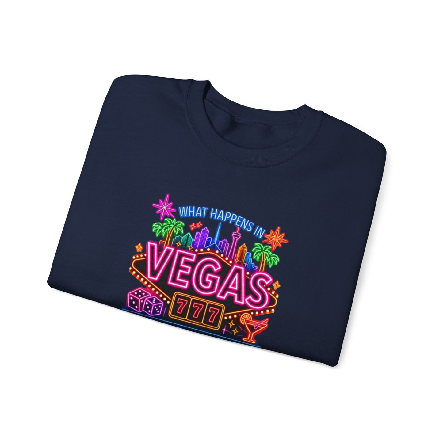 Las Vegas Neon "What Happens In Vegas" Crime Con 26' (Design 2)  Crewneck Sweatshirt