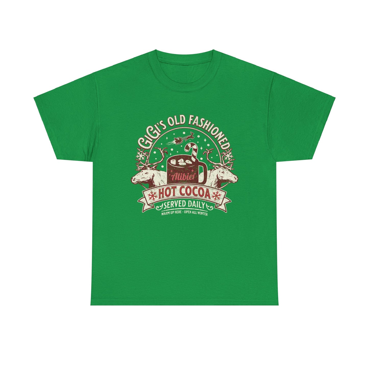 Christmas Vintage Hot Cocoa Unisex Heavy Cotton Tee - Perfect for Winter and Holiday Cheer