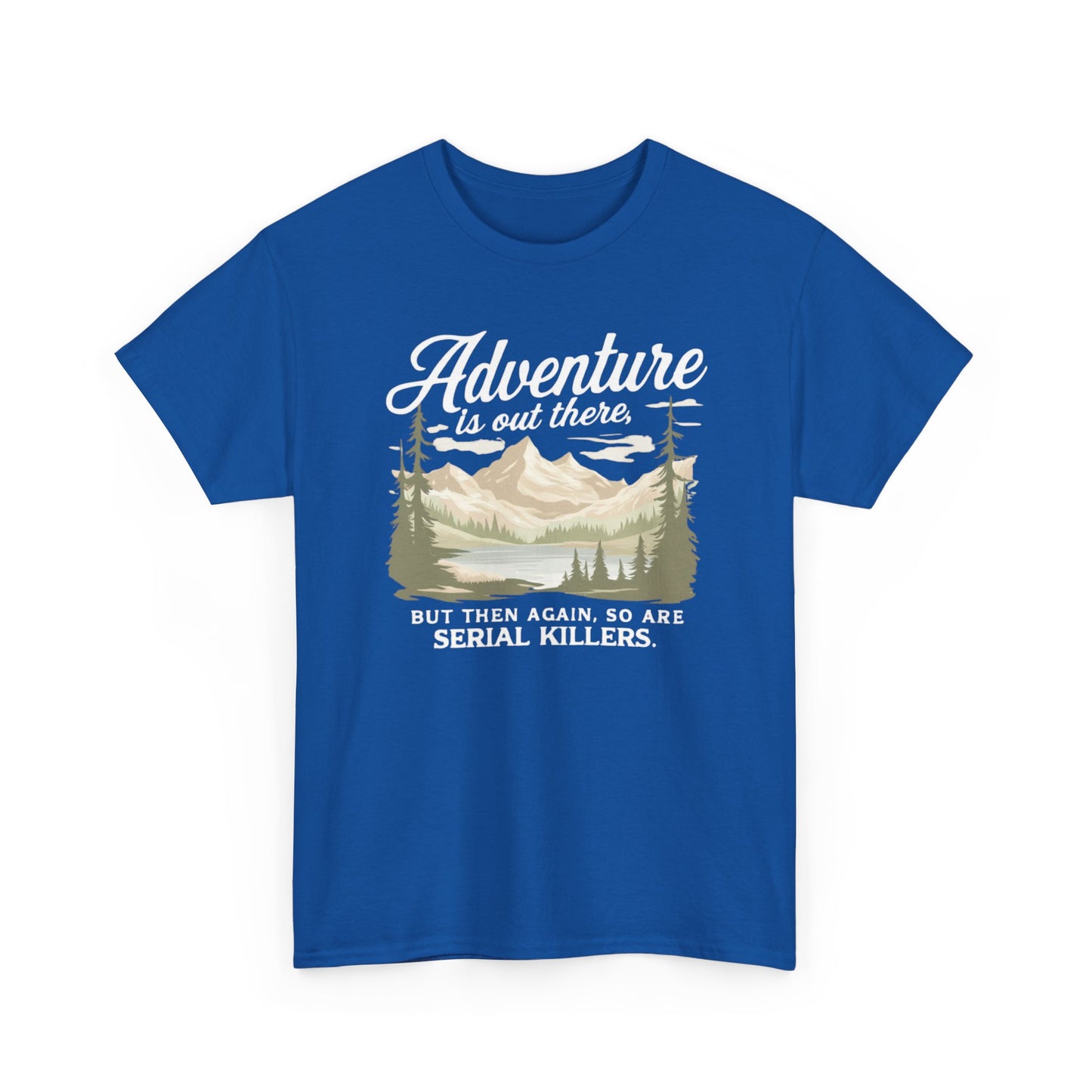 Adventure Is Out There Tee — Retro Mountain Camping Graphic T‑Shirt