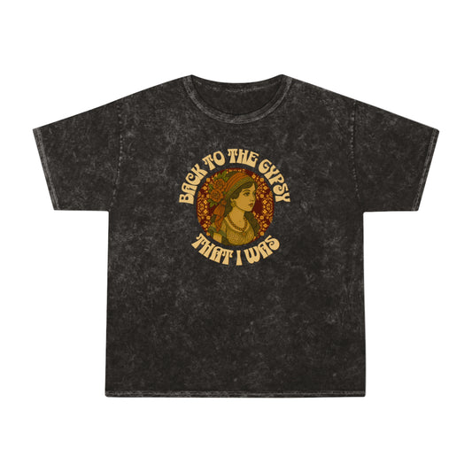 Mineral Wash T-Shirt - Back To The Gypsy That I Was - New 2025