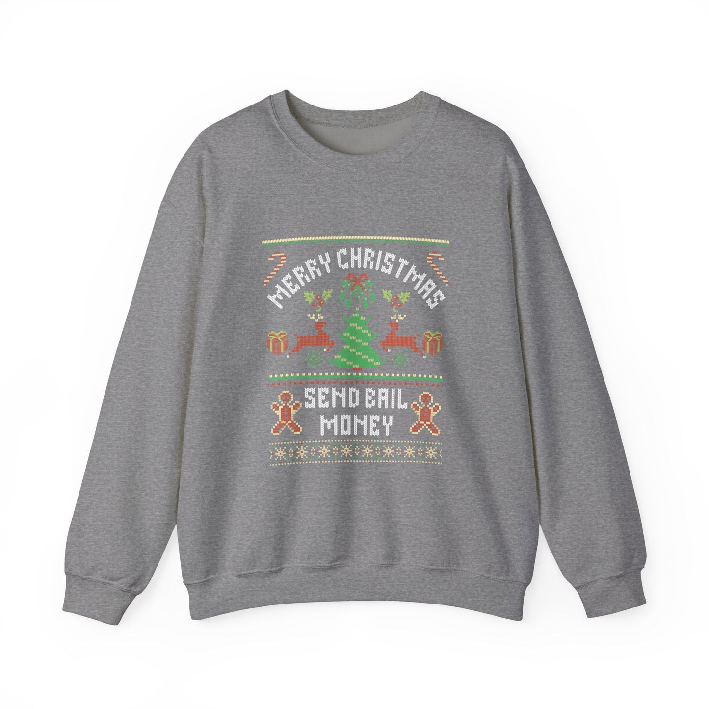 NEW Merry Christmas Send Bail Money Crewneck Sweatshirt | Funny Holiday Sweatshirt