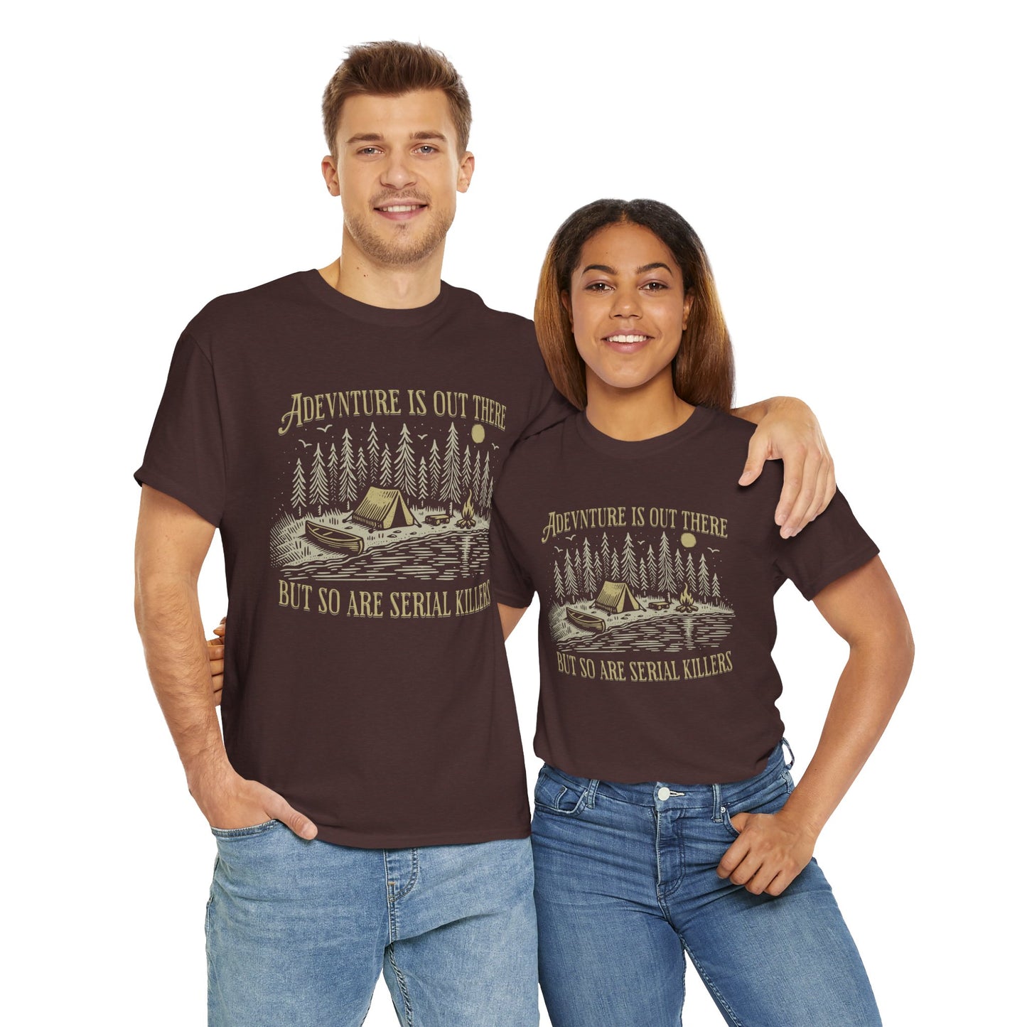 Adventure Is Out There Unisex Heavy Cotton Tee - Funny Outdoor Shirt