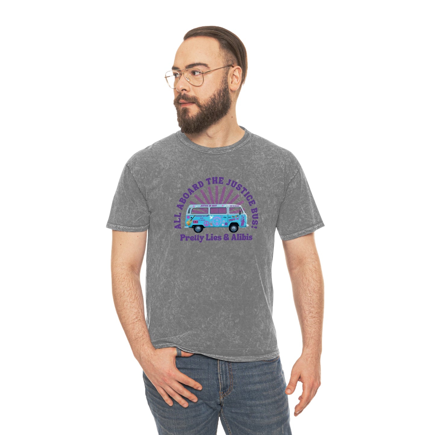 Justice Bus Unisex Mineral Wash T-Shirt