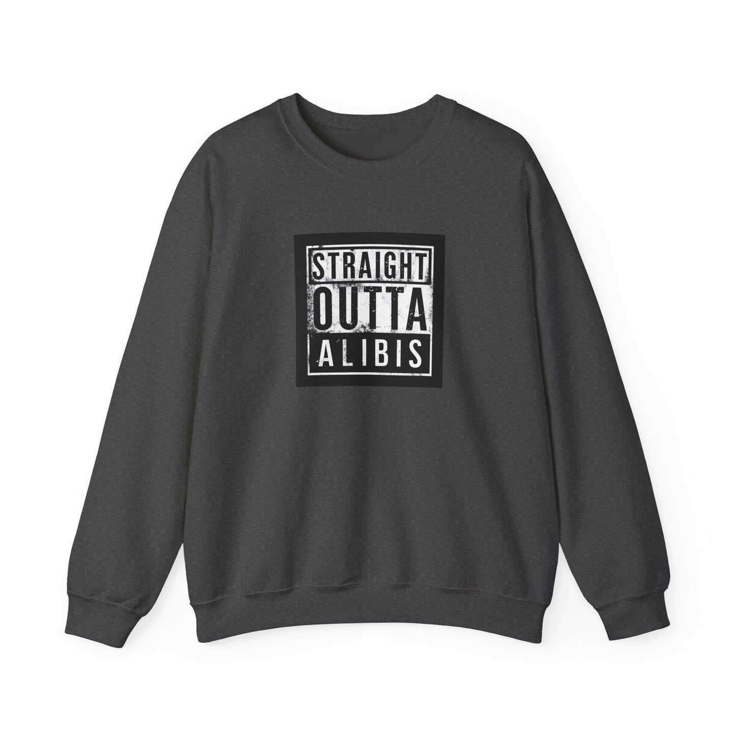 NEW! Retro Straight Outta Alibis Unisex Heavy Blend™ Crewneck Sweatshirt - Fun & Casual Fashion