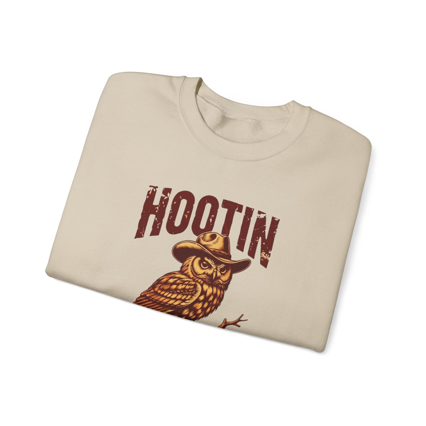 NEW Crewneck Sweatshirt — 'Hootin Leads to Hollerin' Vintage Owl