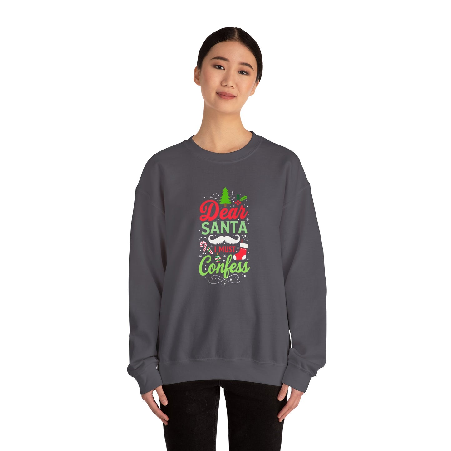 New Dear Santa Confess Unisex Heavy Blend™ Crewneck Sweatshirt - Cozy Christmas Apparel