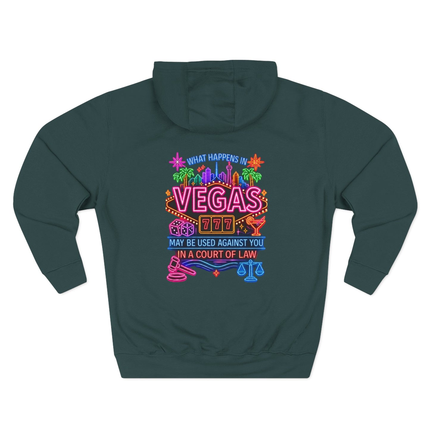Retro Vegas Neon Hoodie — "What Happens In Vegas" (Design 2) Crime Con 26'