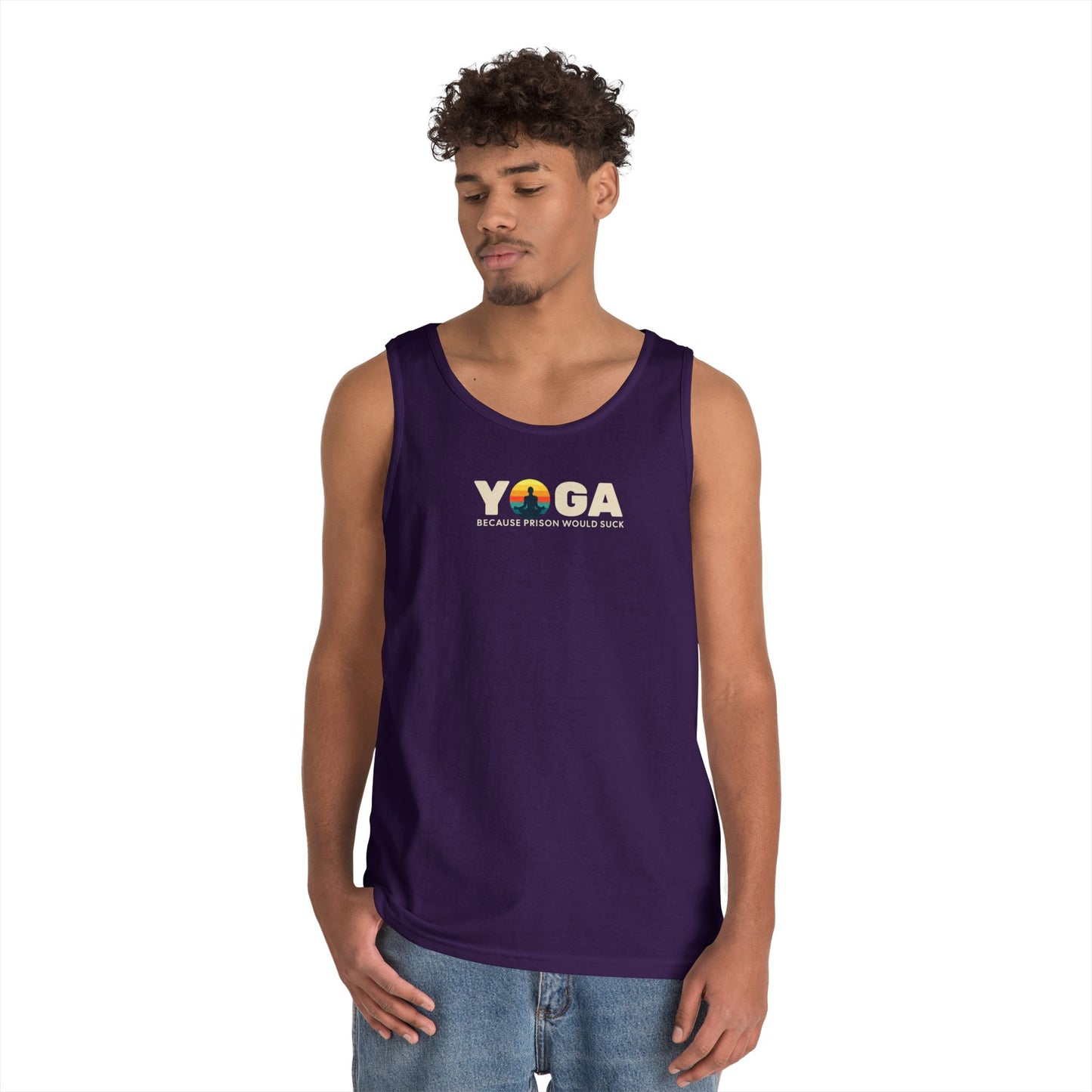 Yoga Because Prison Would Suck Unisex Heavy Cotton Tank Top