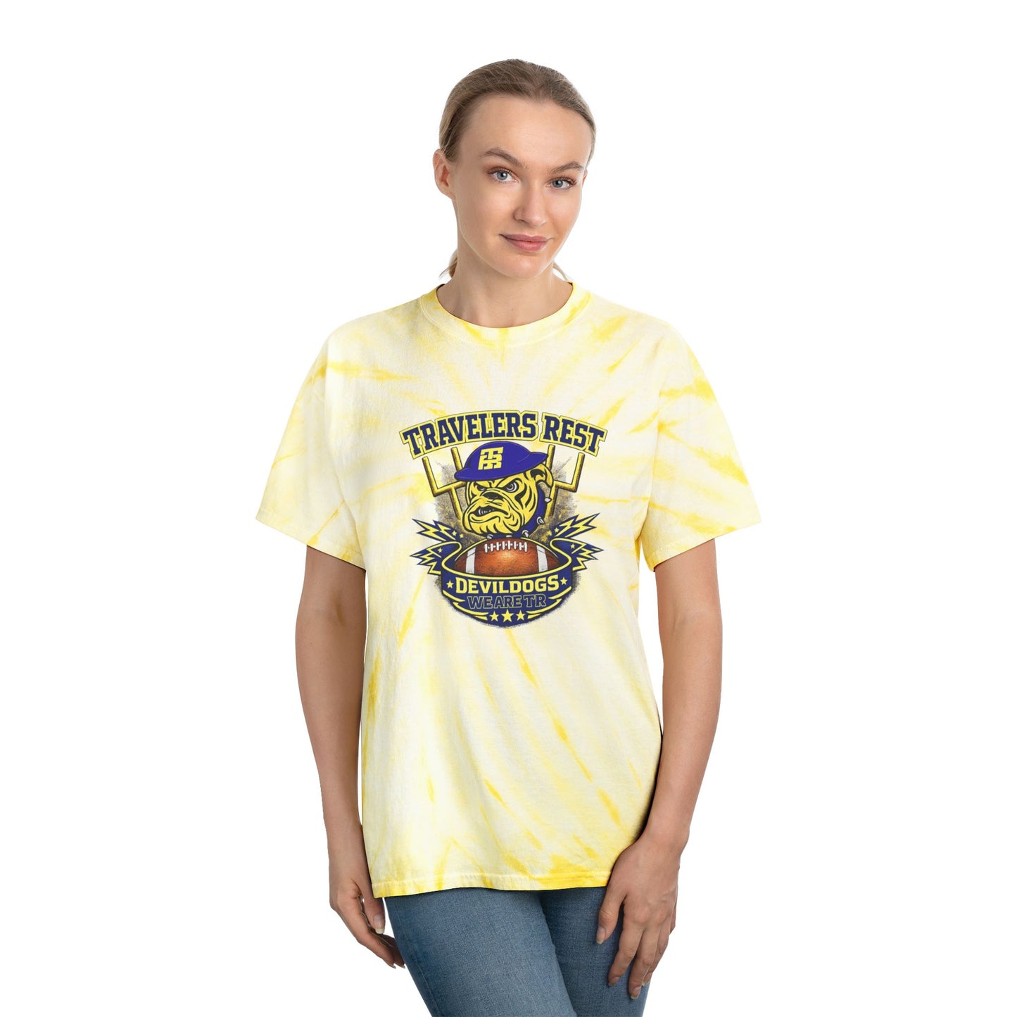 Travelers Rest Devildogs Yellow Cyclone Tie-Dye Tee TRHS