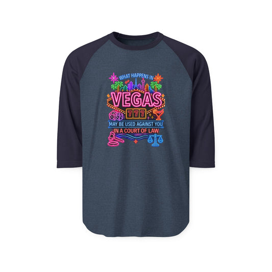 Las Vegas Neon Badge Raglan Shirt  "What Happens In Vegas" Crime Con 26' (Design 2)