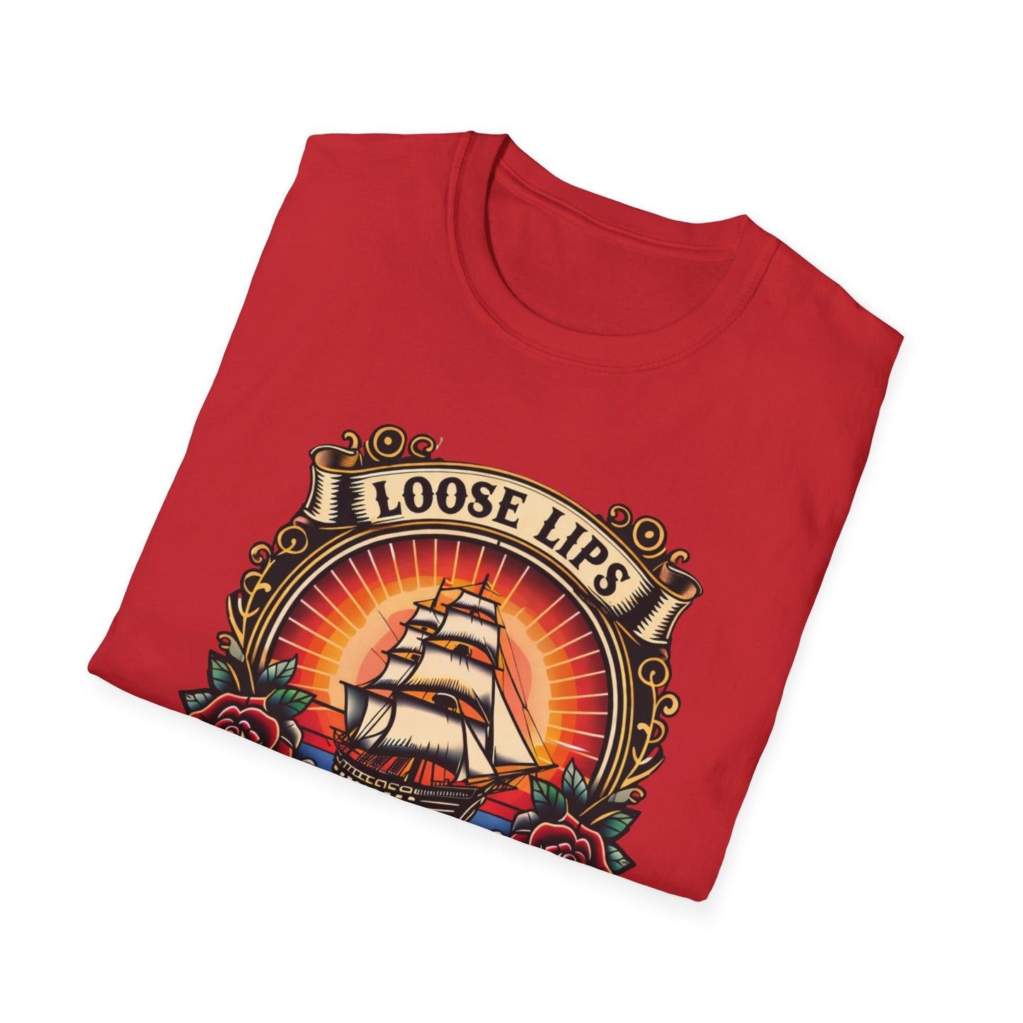 Loose Lips Sink Ships T-Shirt — Vintage Tattoo Tee new