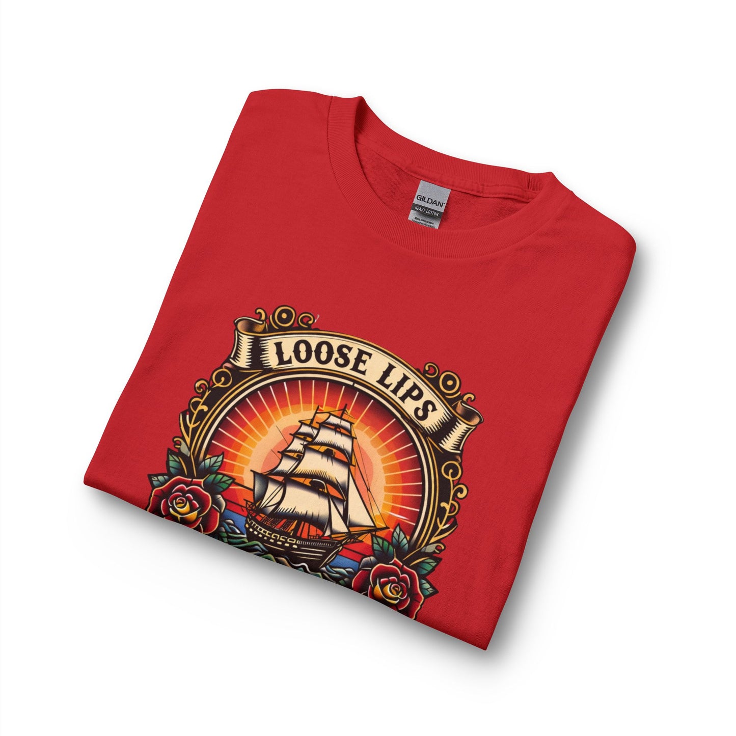 NEW Loose Lips Sink Ships Long Sleeve Tee — Vintage Tattoo Graphic
