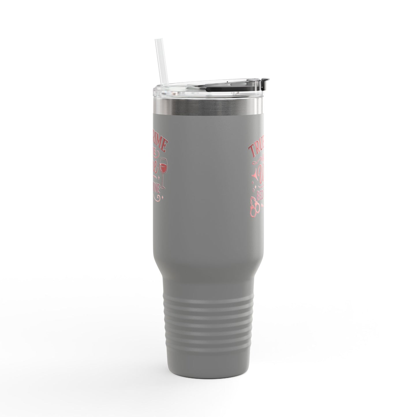Travel Mug — "True Crime, A Little Wine, Bed by Nine" 40oz Insulated Tumbler