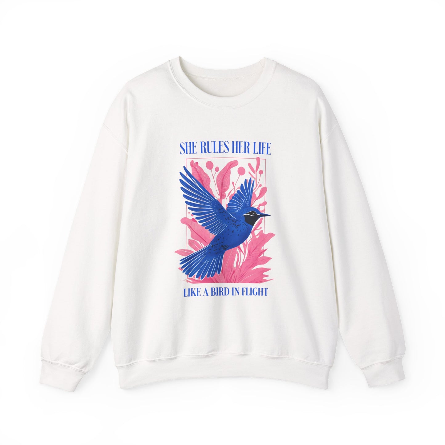 Crewneck Sweatshirt - LYRICS  "She Rules Her Life Like a Bird in Flight" NEW