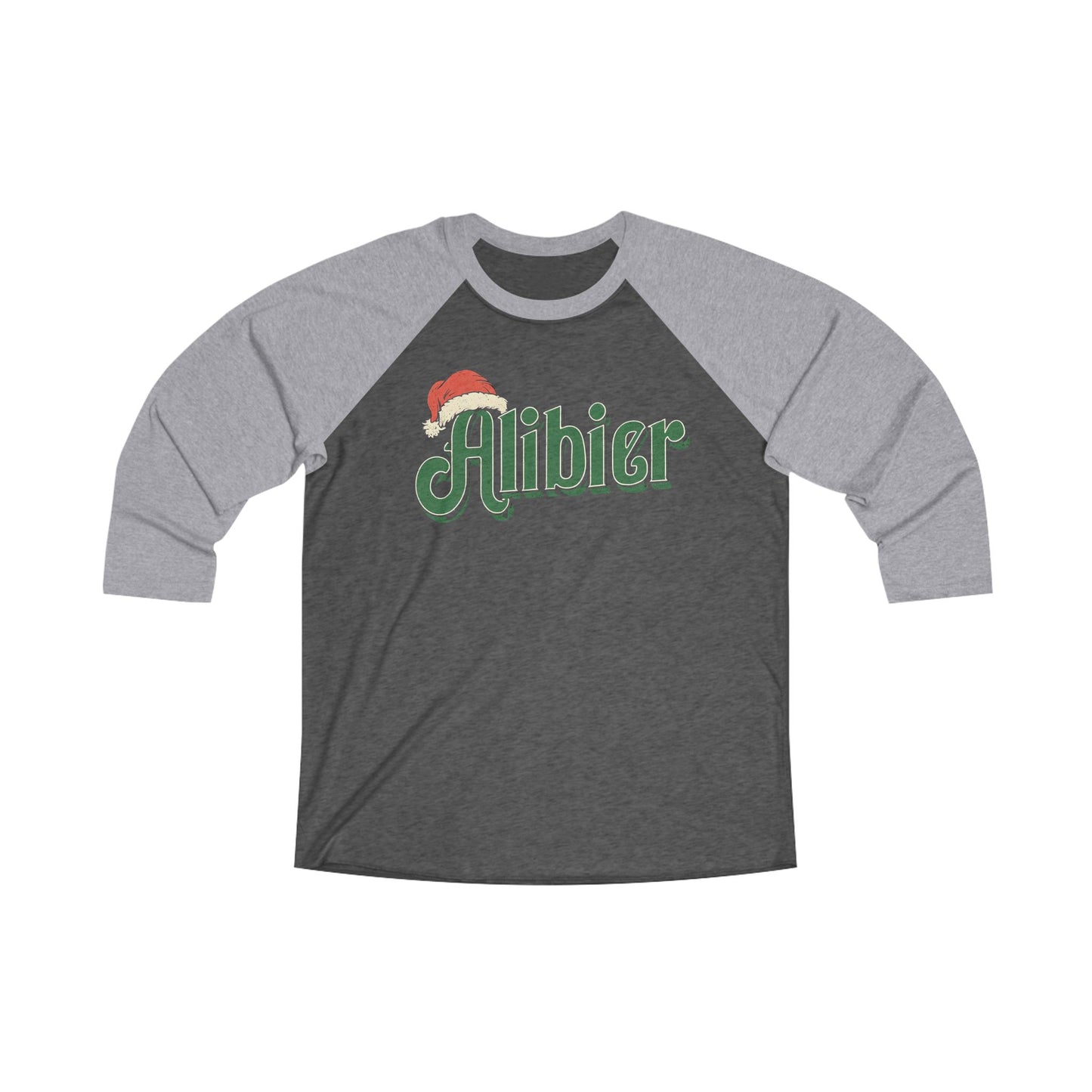 Alibier Unisex Tri-Blend 3/4 Raglan Tee - Fun Podcast Themed Christmas Shirt