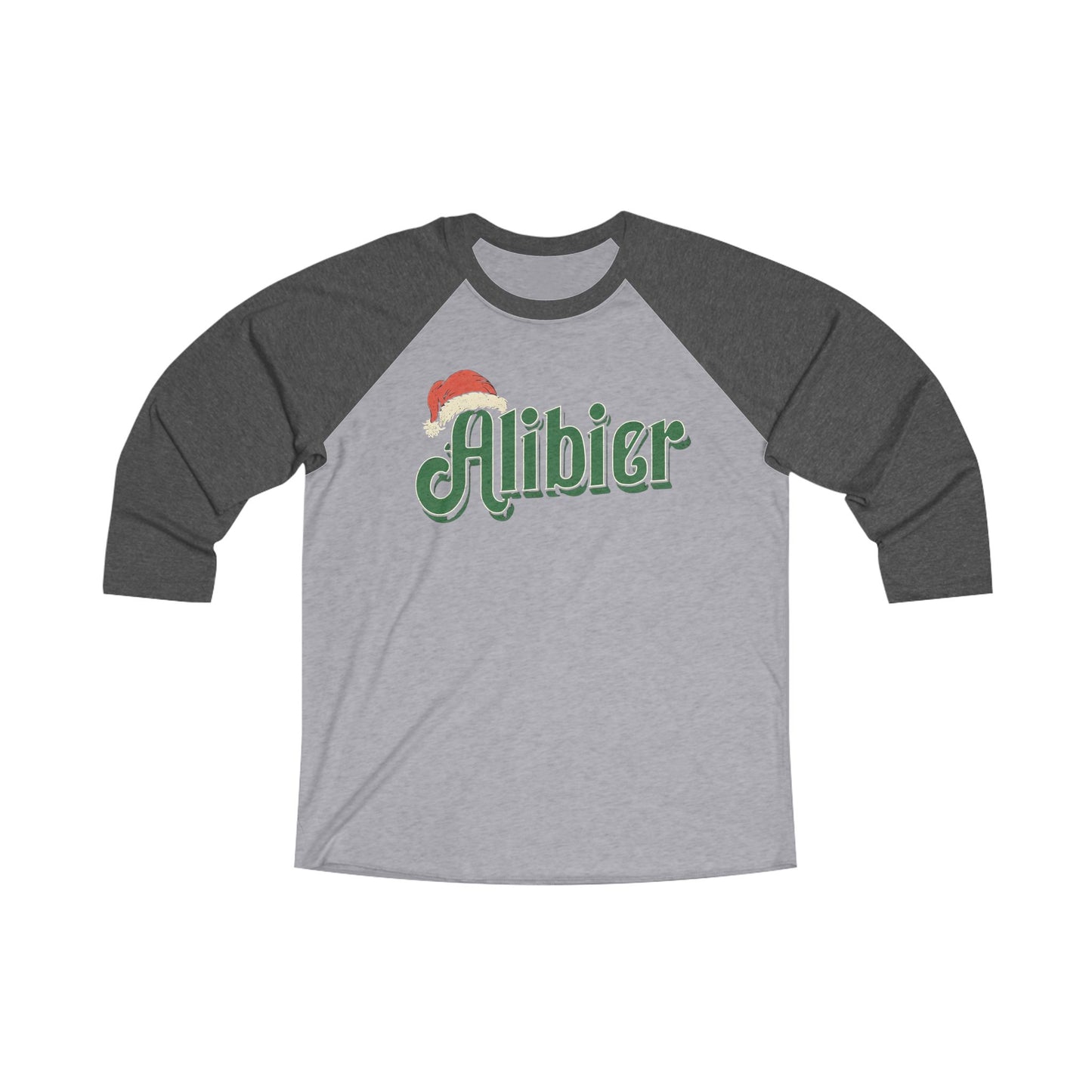 Alibier Unisex Tri-Blend 3/4 Raglan Tee - Fun Podcast Themed Christmas Shirt