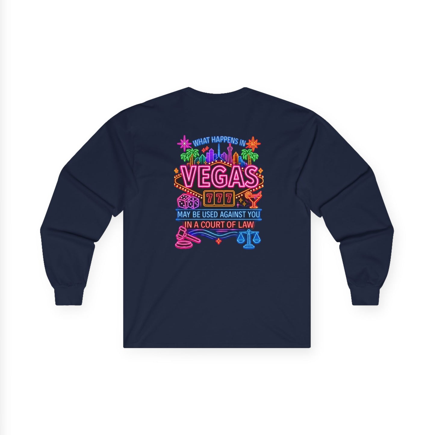 Neon 'What Happens in Vegas' Long Sleeve Tee -Crime Con 26'