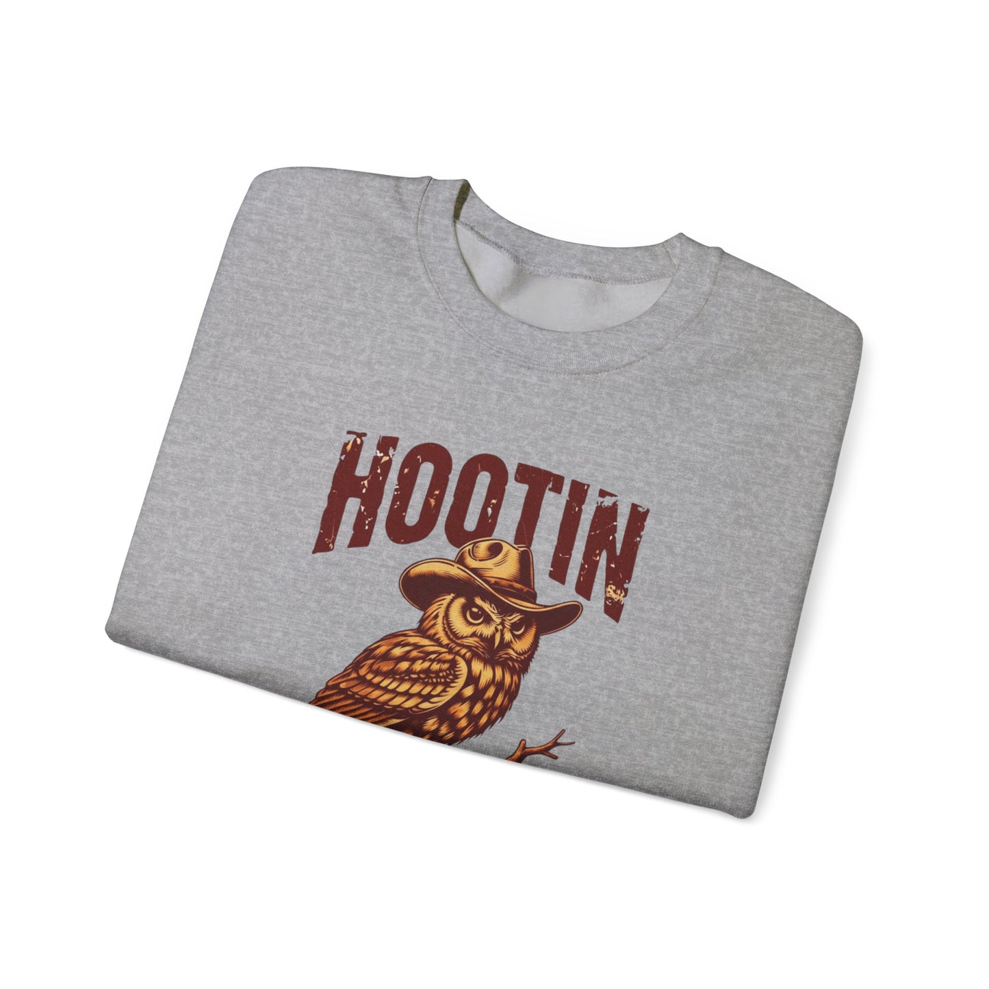 NEW Crewneck Sweatshirt — 'Hootin Leads to Hollerin' Vintage Owl