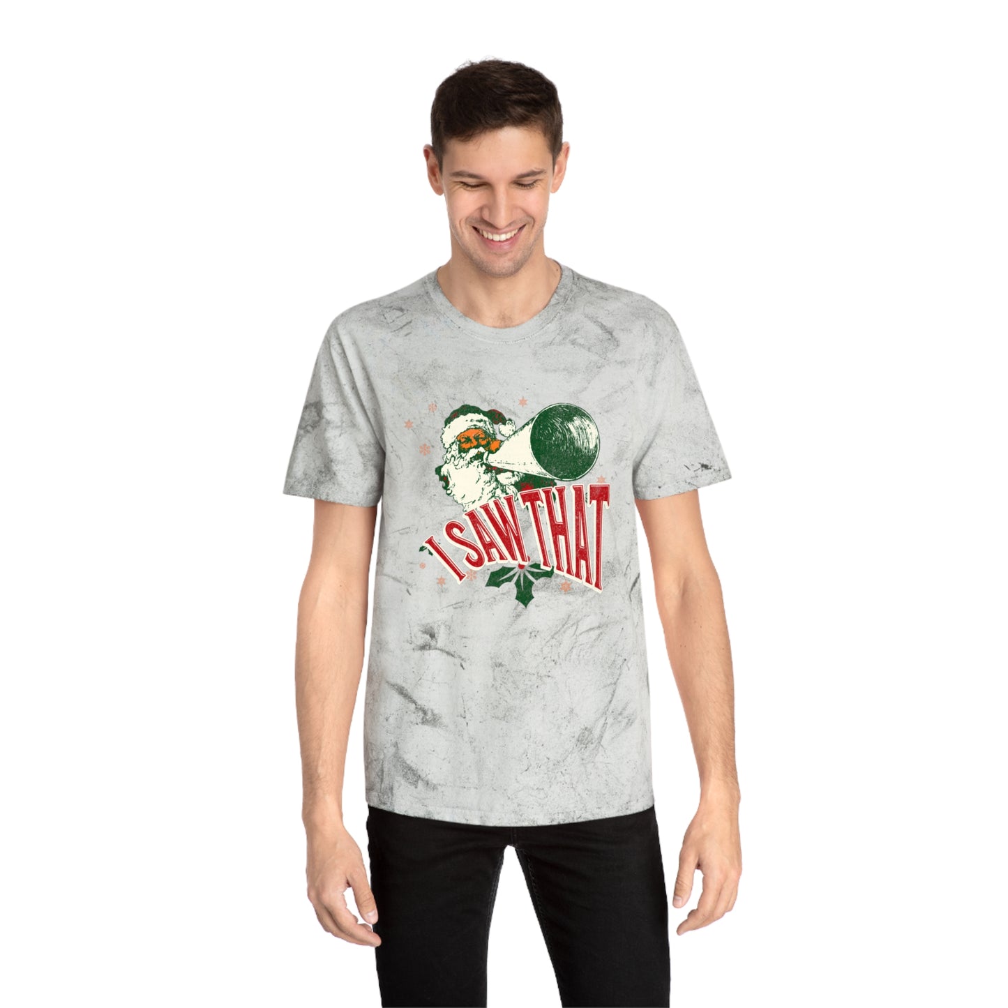 Unisex Color Blast Christmas T-Shirt - 'I Saw That' Design for Holiday Cheer