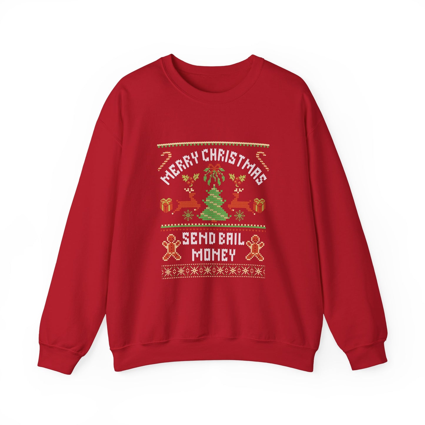 NEW Merry Christmas Send Bail Money Crewneck Sweatshirt | Funny Holiday Sweatshirt