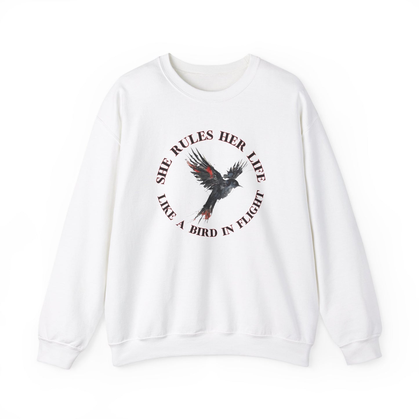 Lyrics Empowering Women's Crewneck Sweatshirt - 'She Rules Her Life'