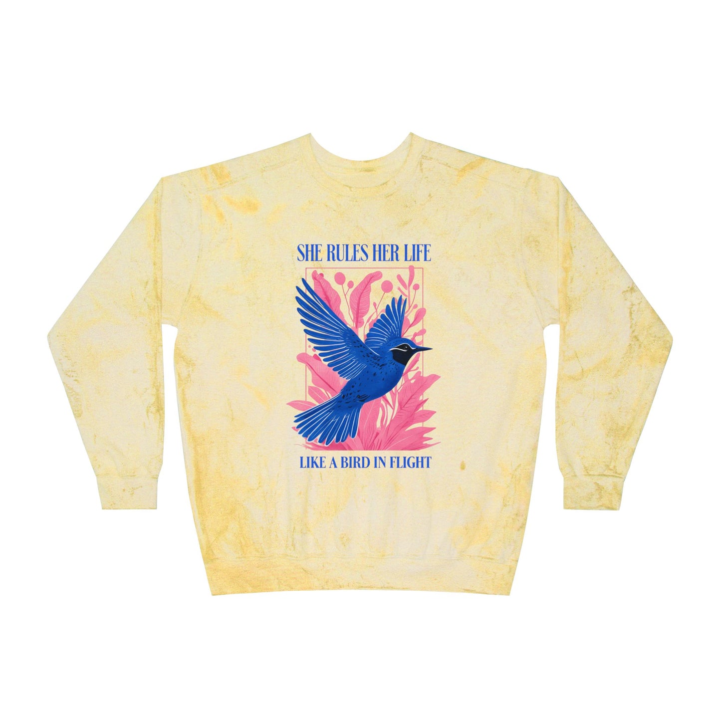 LYRICS - She Rules Her Life Like A Bird In Flight  Graphic Crewneck Sweatshirt NEW