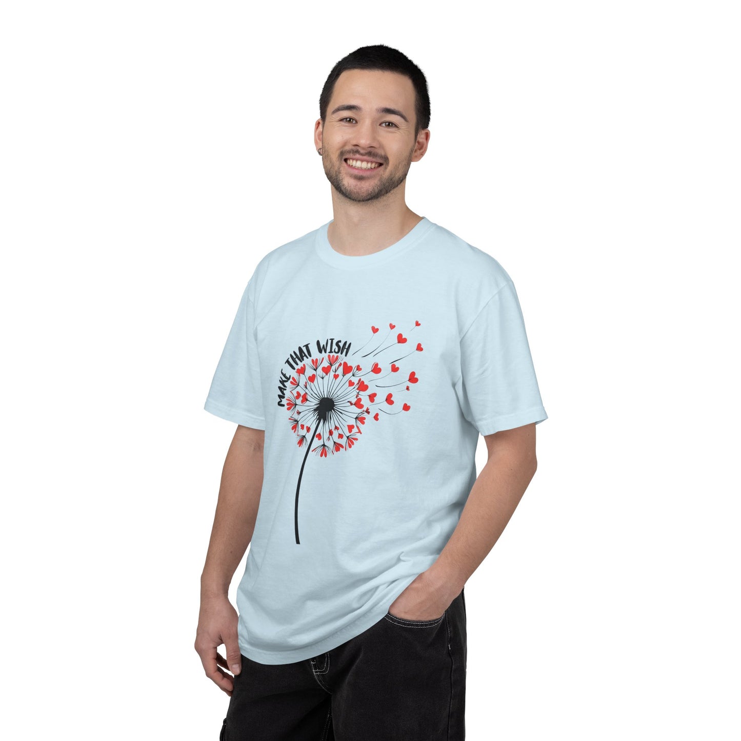 T-Shirt — 'Make That Wish' Dandelion Heart Graphic Tee - Fun Tee - New