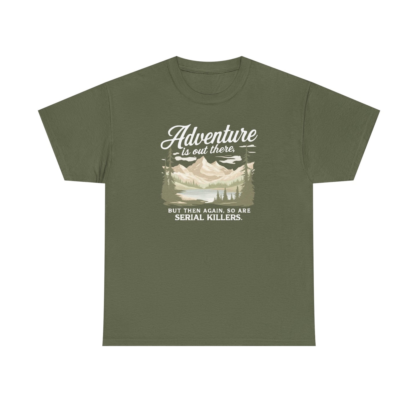 Adventure Is Out There Tee — Retro Mountain Camping Graphic T‑Shirt