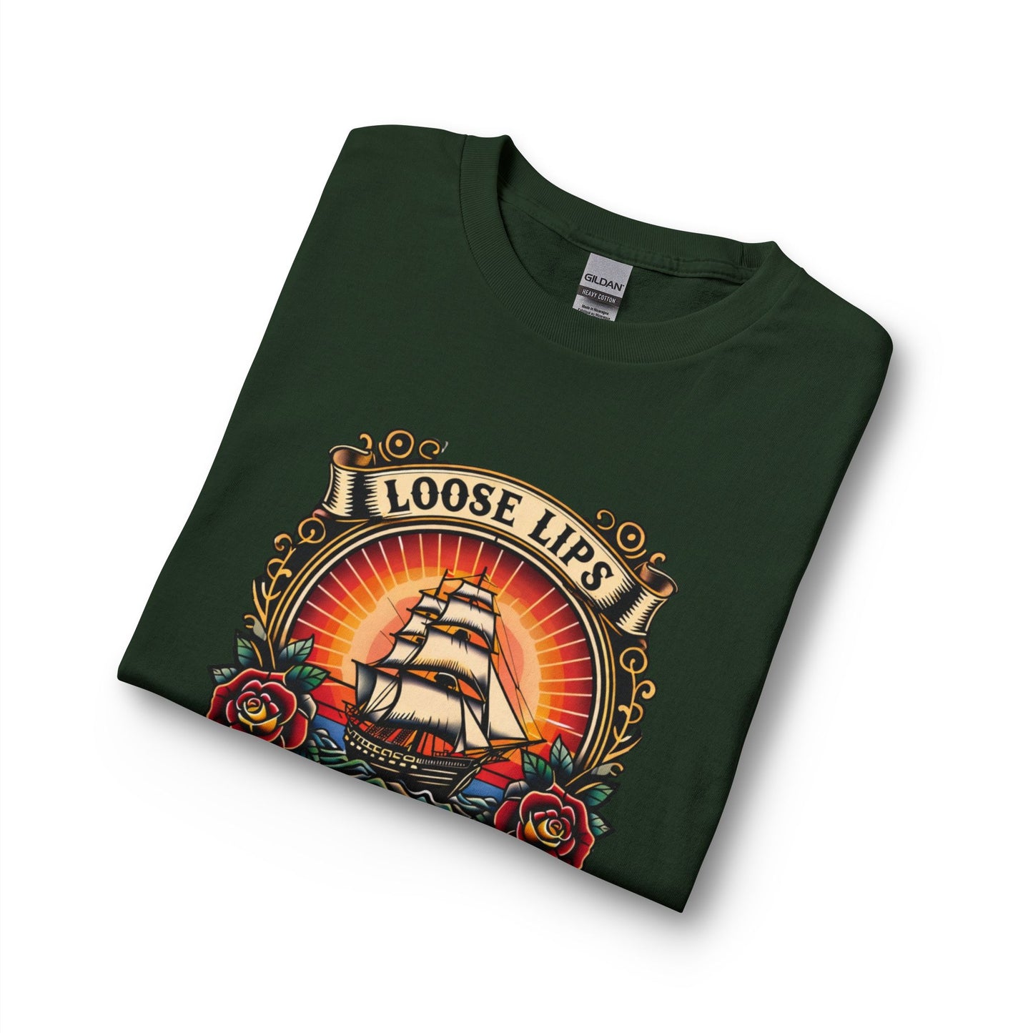 NEW Loose Lips Sink Ships Long Sleeve Tee — Vintage Tattoo Graphic