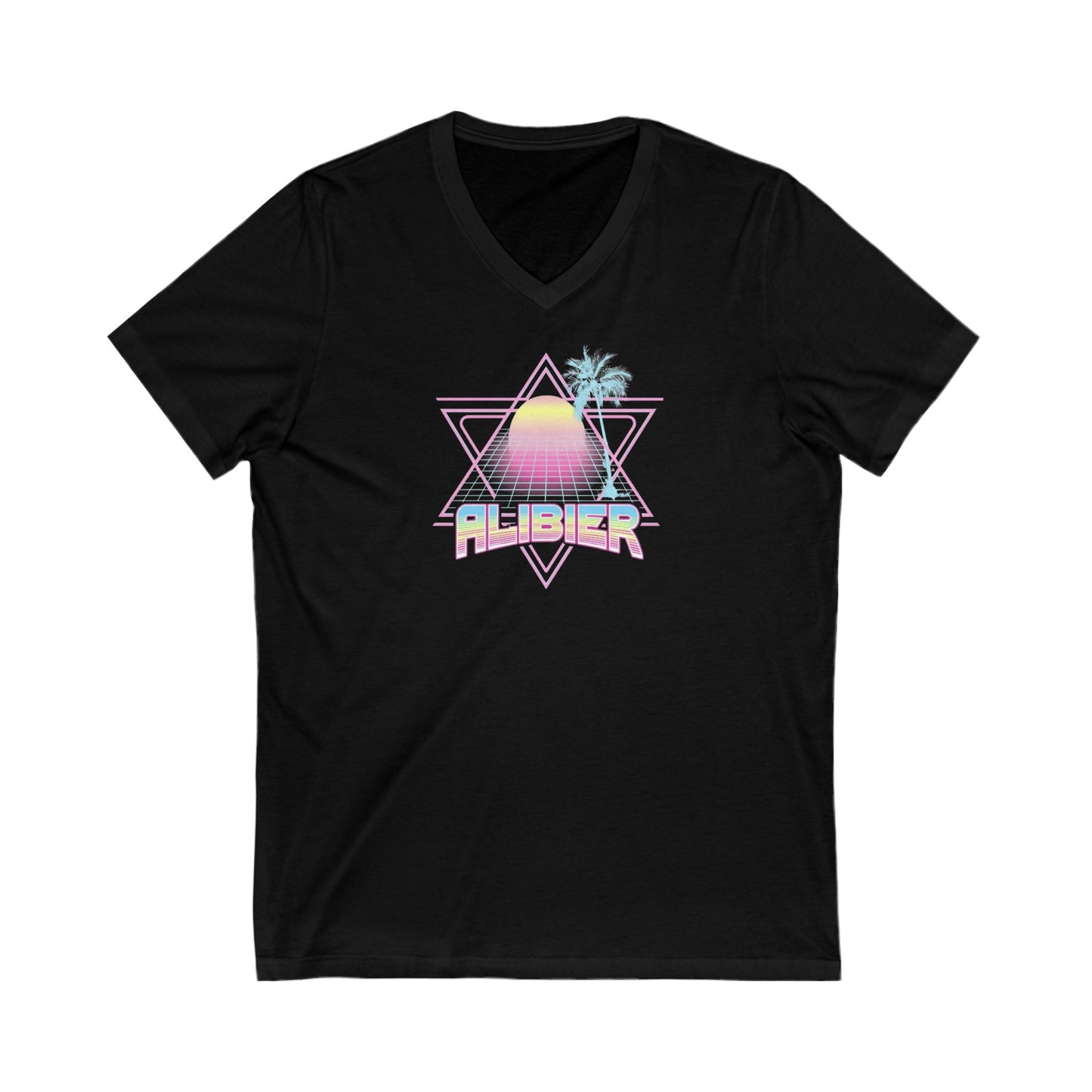 Retro Alibier V-Neck Tee - Unisex Jersey Shirt