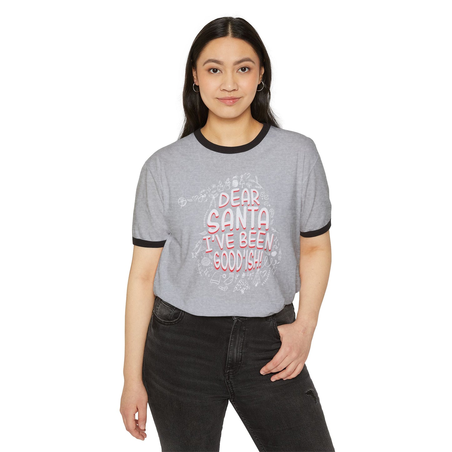 Christmas Dear Santa I've Been Good-ish Ringer T-Shirt for Holidays