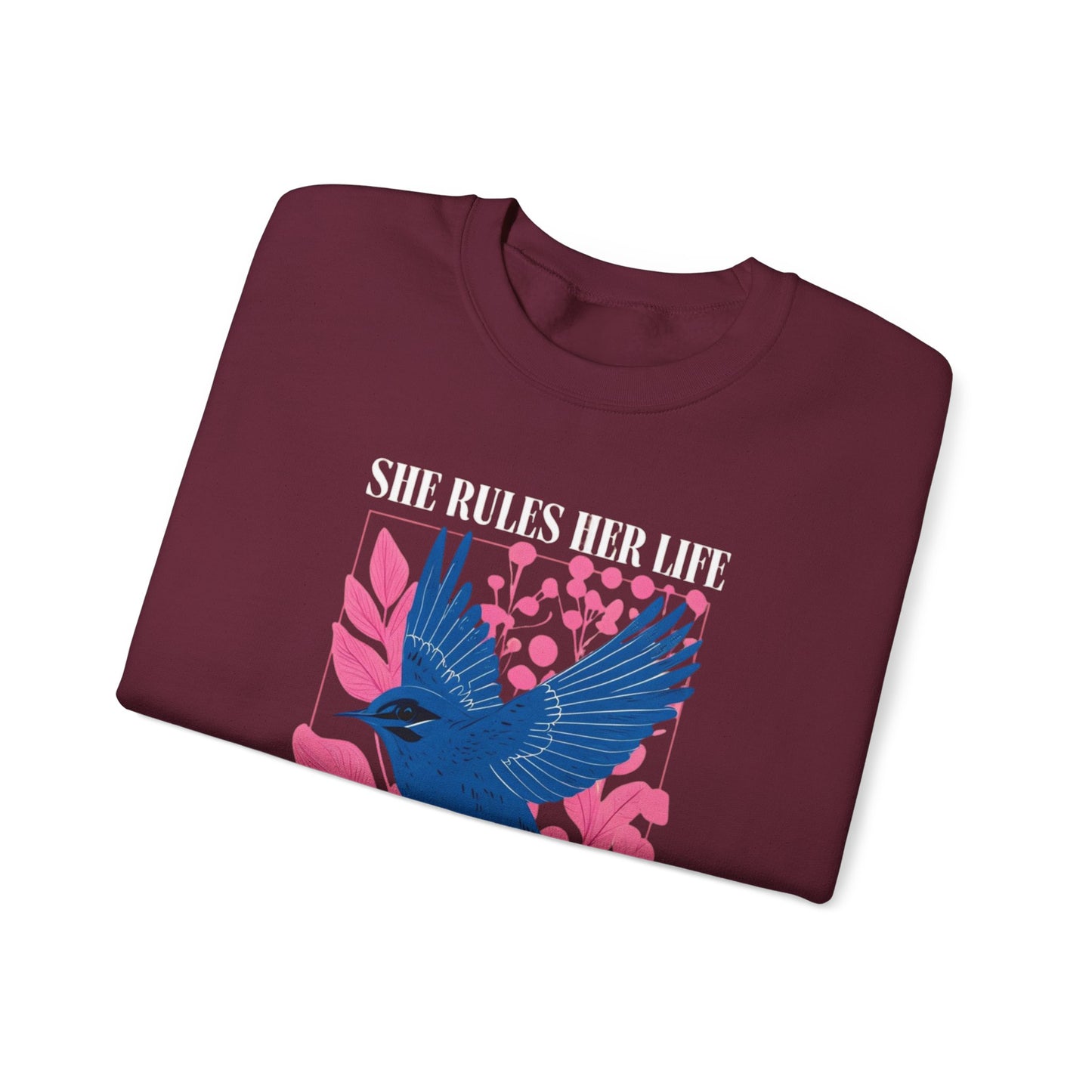 Crewneck Sweatshirt - LYRICS  "She Rules Her Life Like a Bird in Flight" NEW