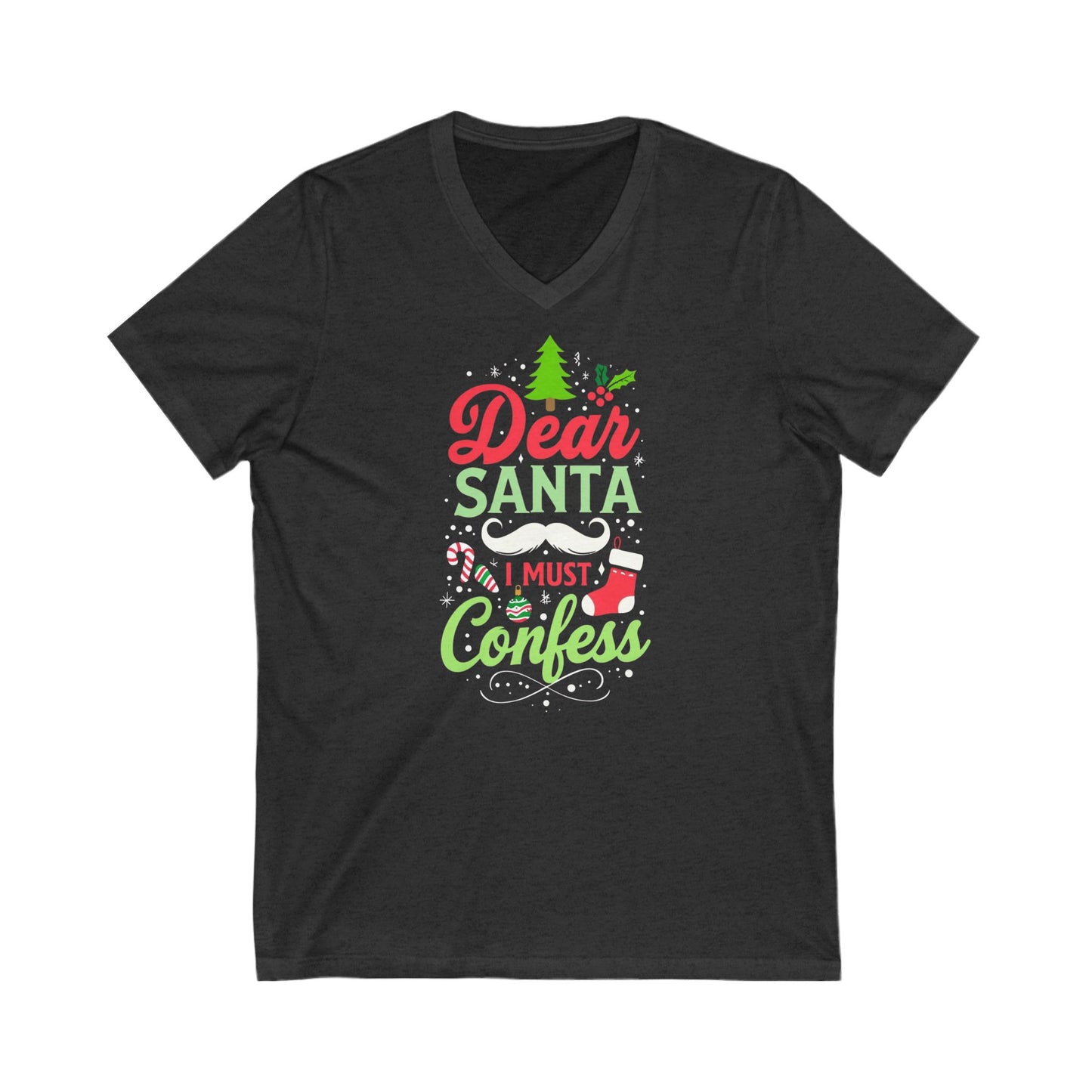 New - Dear Santa V-Neck Tee for Christmas Enthusiasts