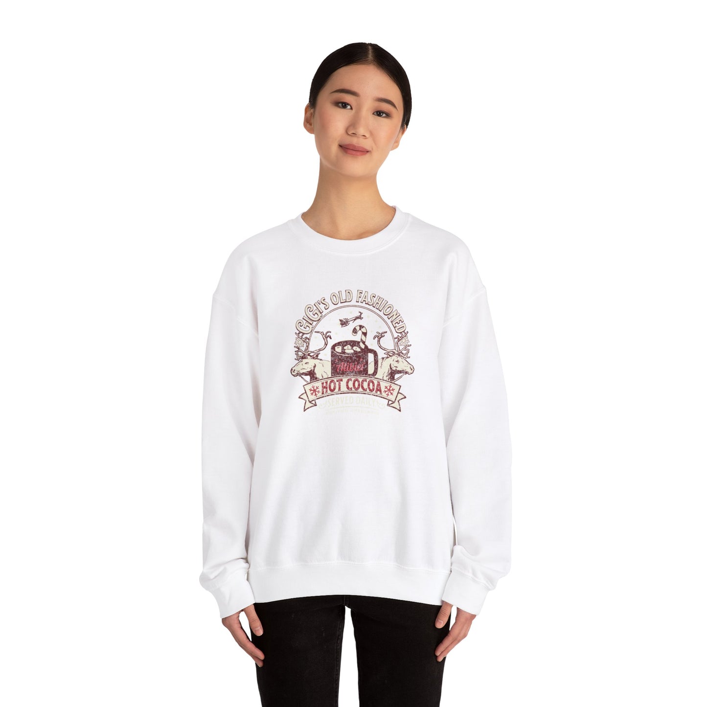 Christmas Cozy Hot Cocoa Crewneck Sweatshirt - Perfect for Winter Celebrations